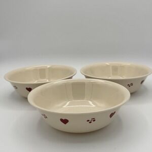 Vintage Corelle Hometown Cereal Bowls 6.25" Set of 3 Corning USA Hearts